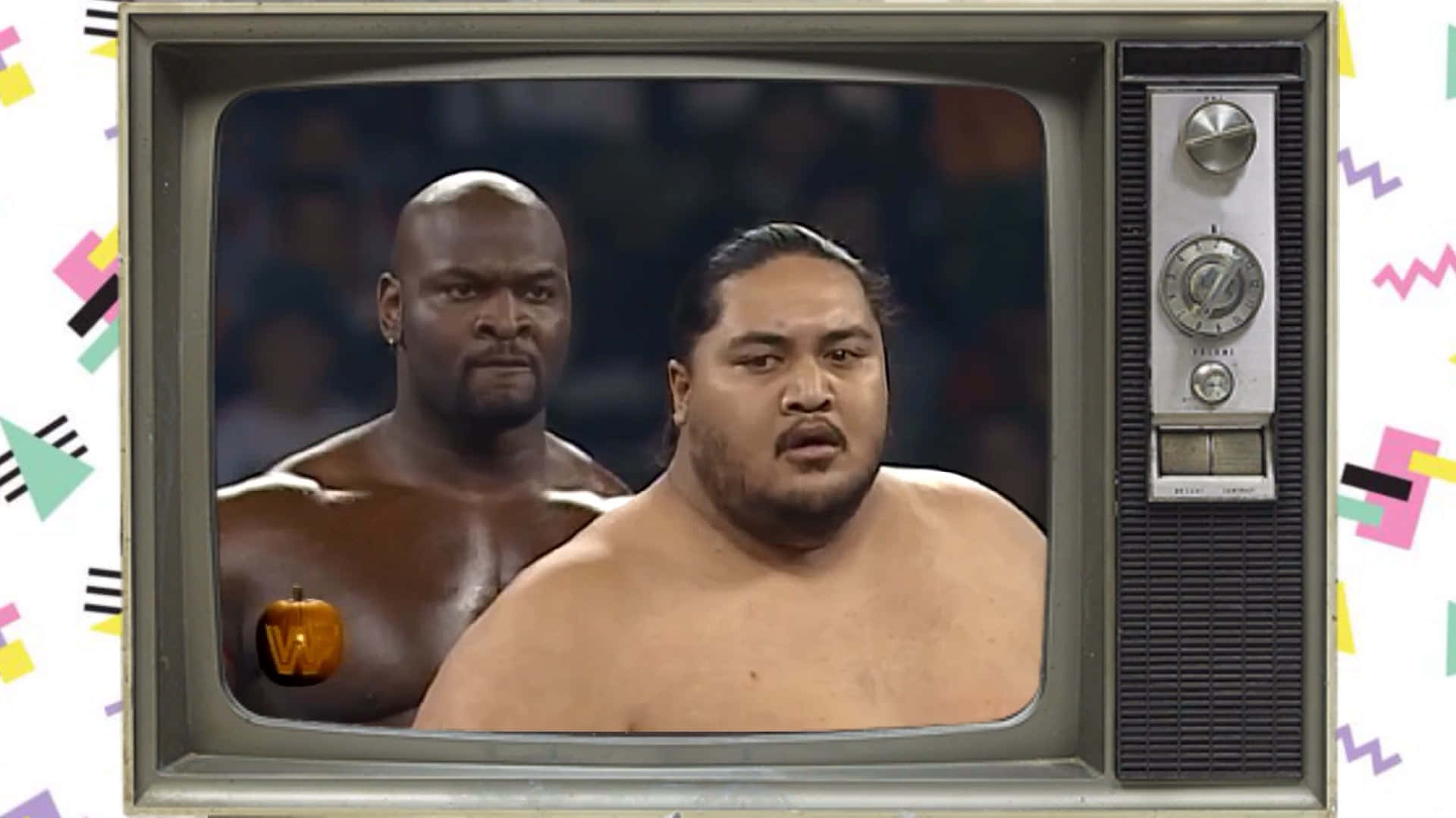 Ahmed Johnson Displayed On A Vintage Television Filter