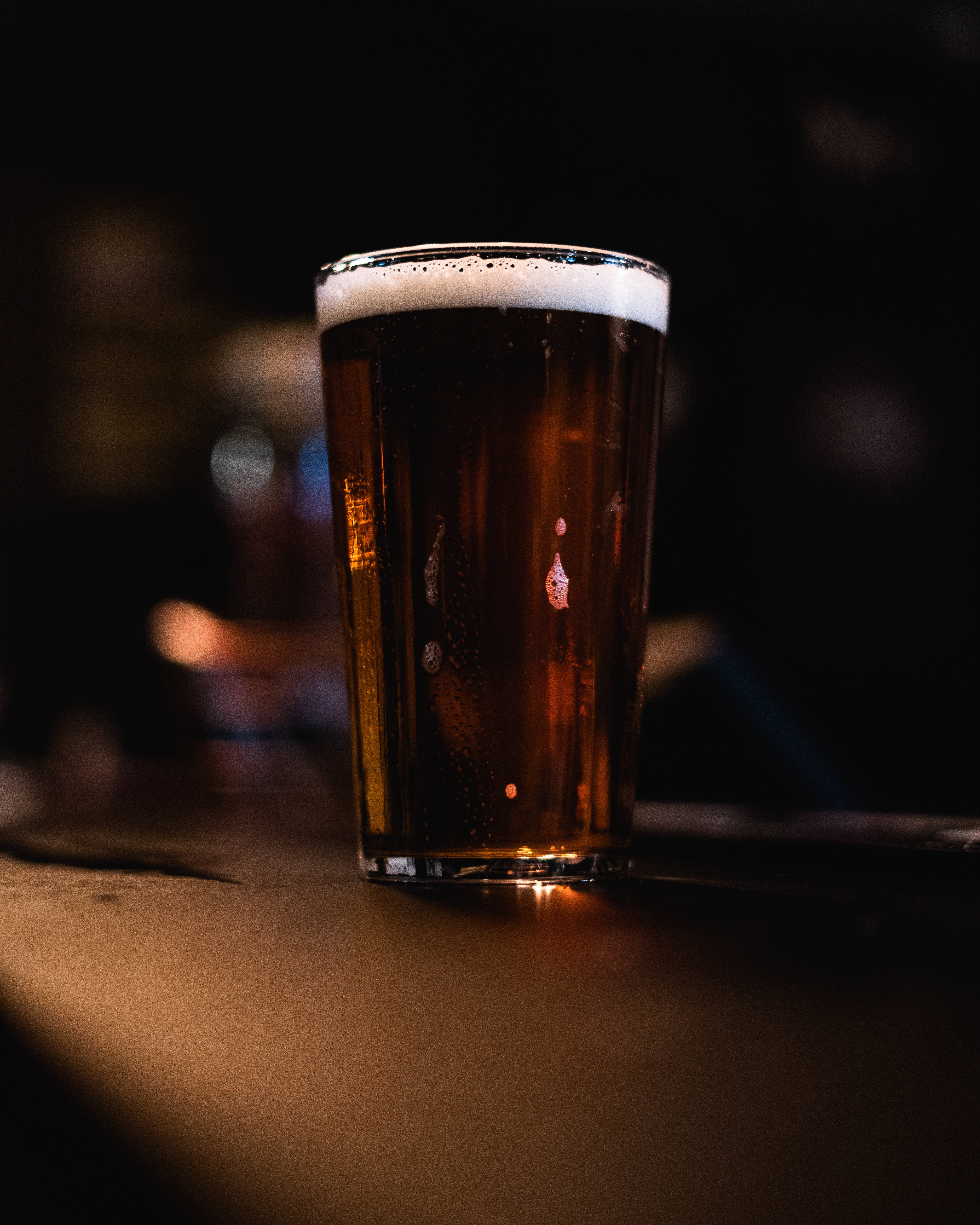 Clear Drinking Glass With Beer Wallpaper