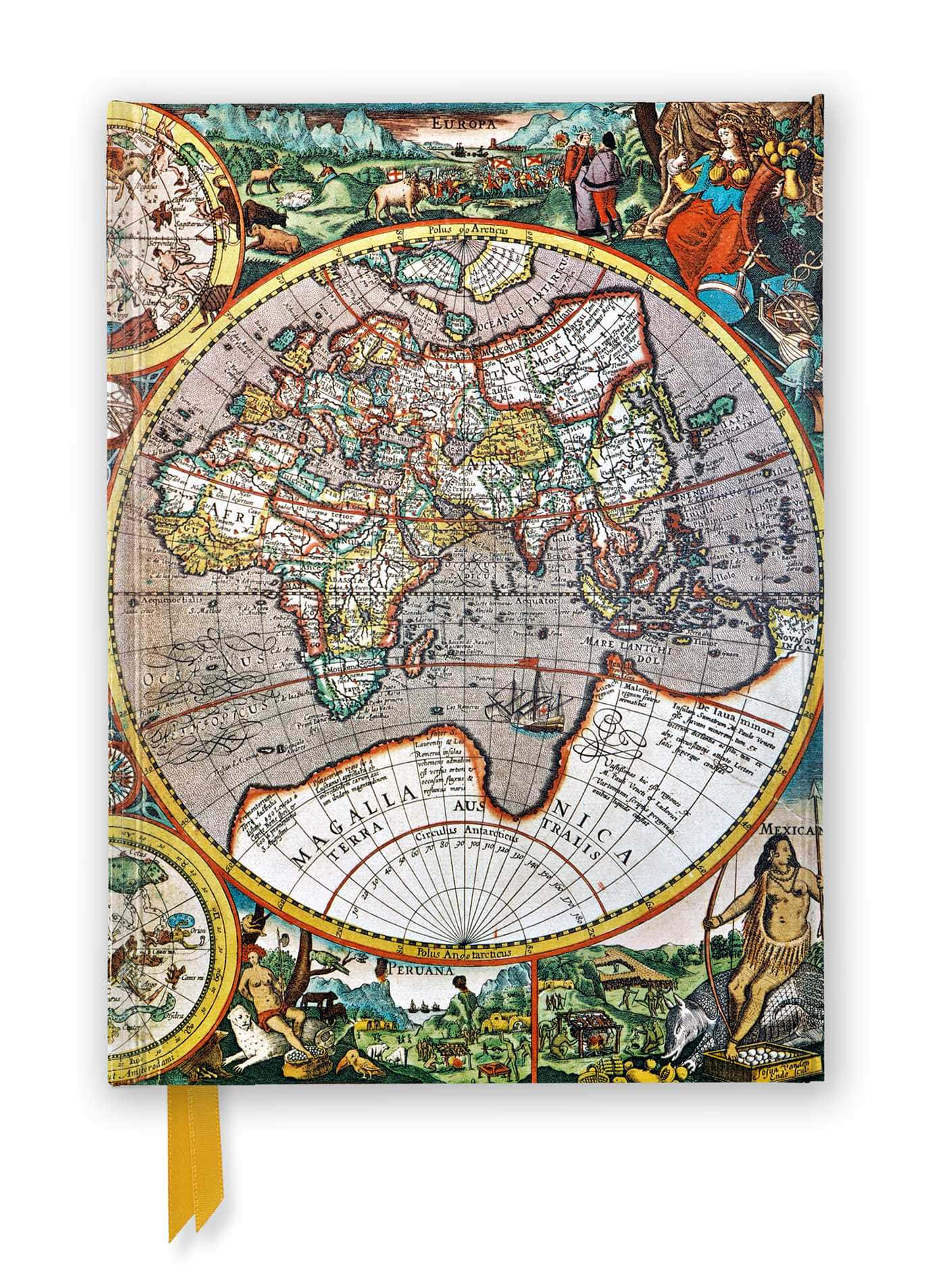 Vintage World Map Colorful Illustration