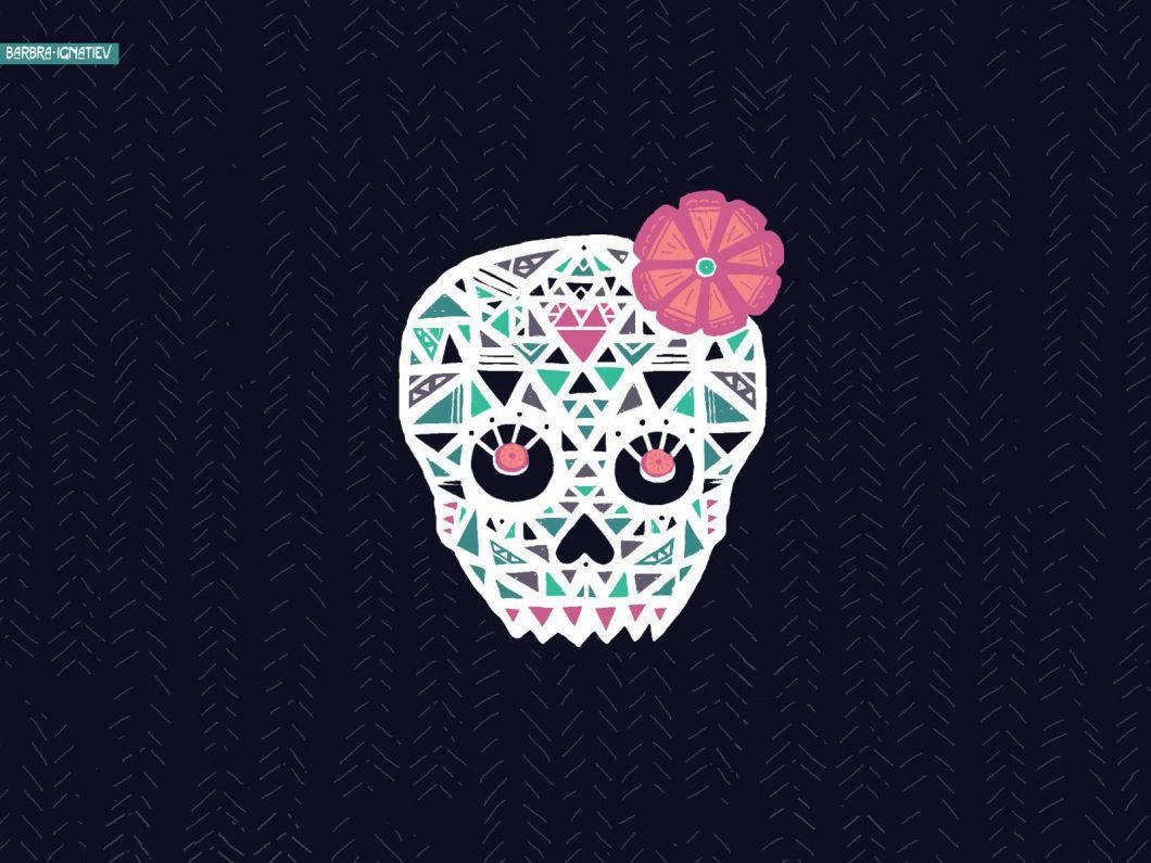 1060x795 Girly Sugar Skull Wallpaper Wallpaper