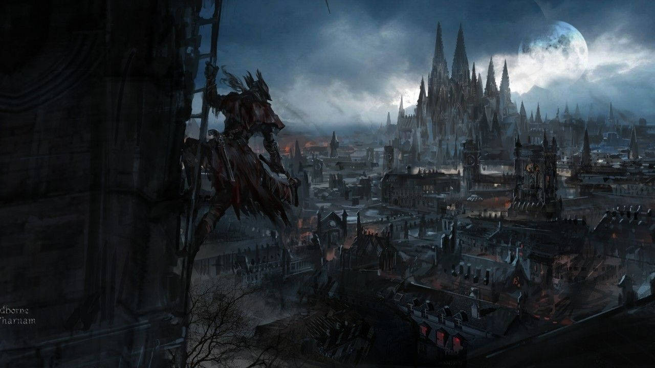 1280x720 Download 1280x720 Bloodborne, Yharnam, Hunter, Dark, Moon Wallpaper Wallpaper