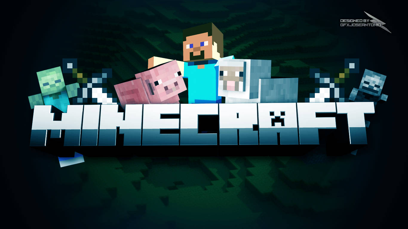 1366x768 Cool Minecraft Background Wallpaper