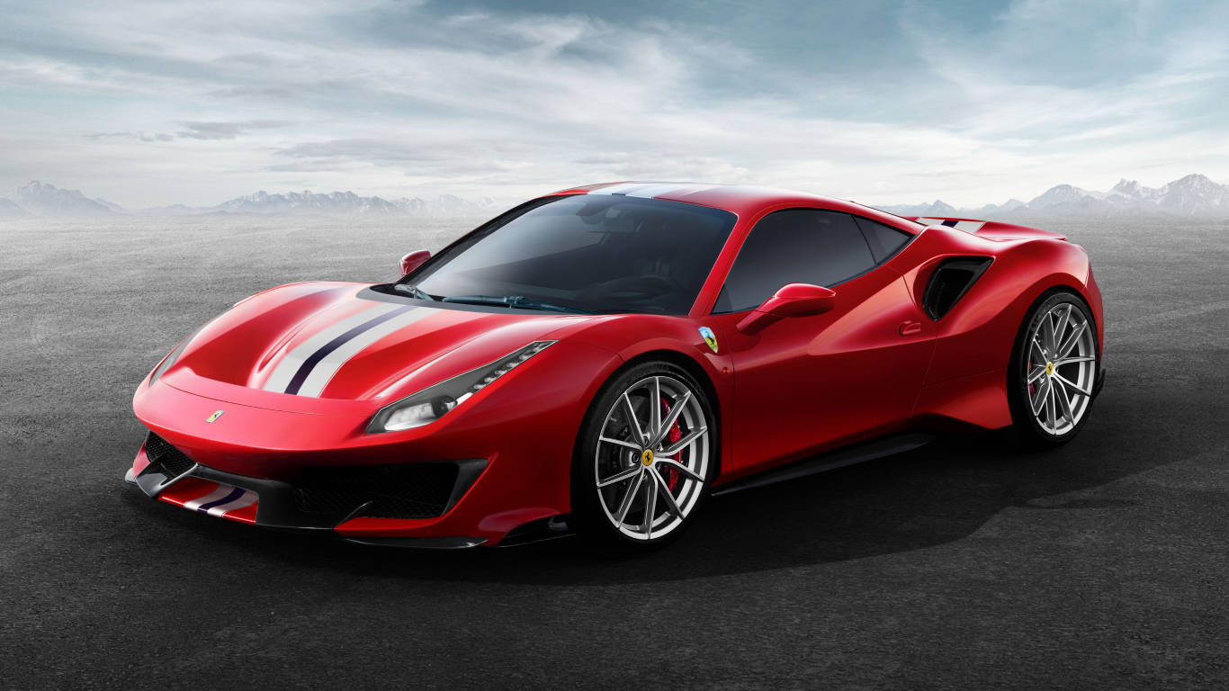 1366x768 Ferrari Hd Red 488 Pista Wallpaper