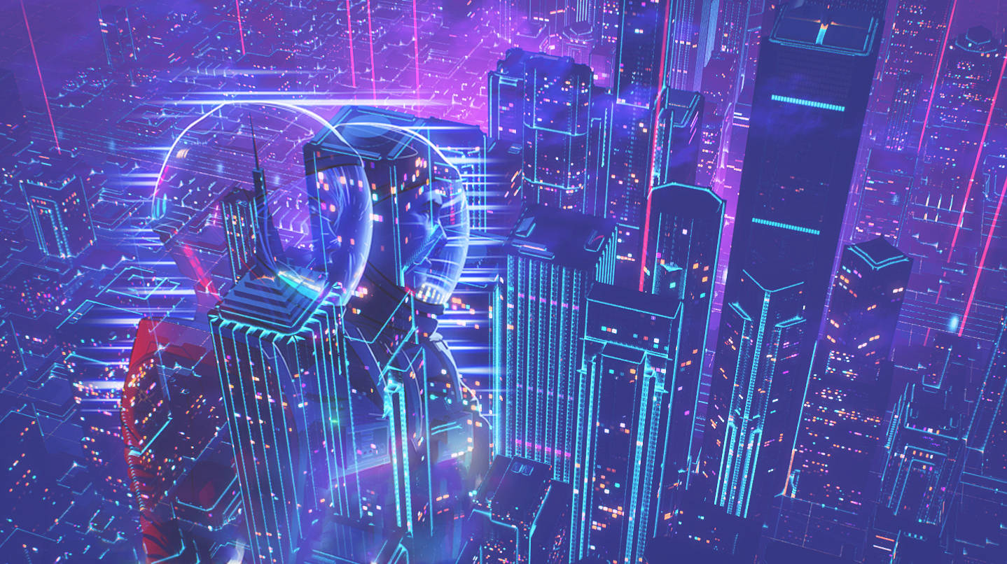 1438x806 R Outrun Wallpaper. Neon. Retro Futurism, Cyberpunk Art Wallpaper