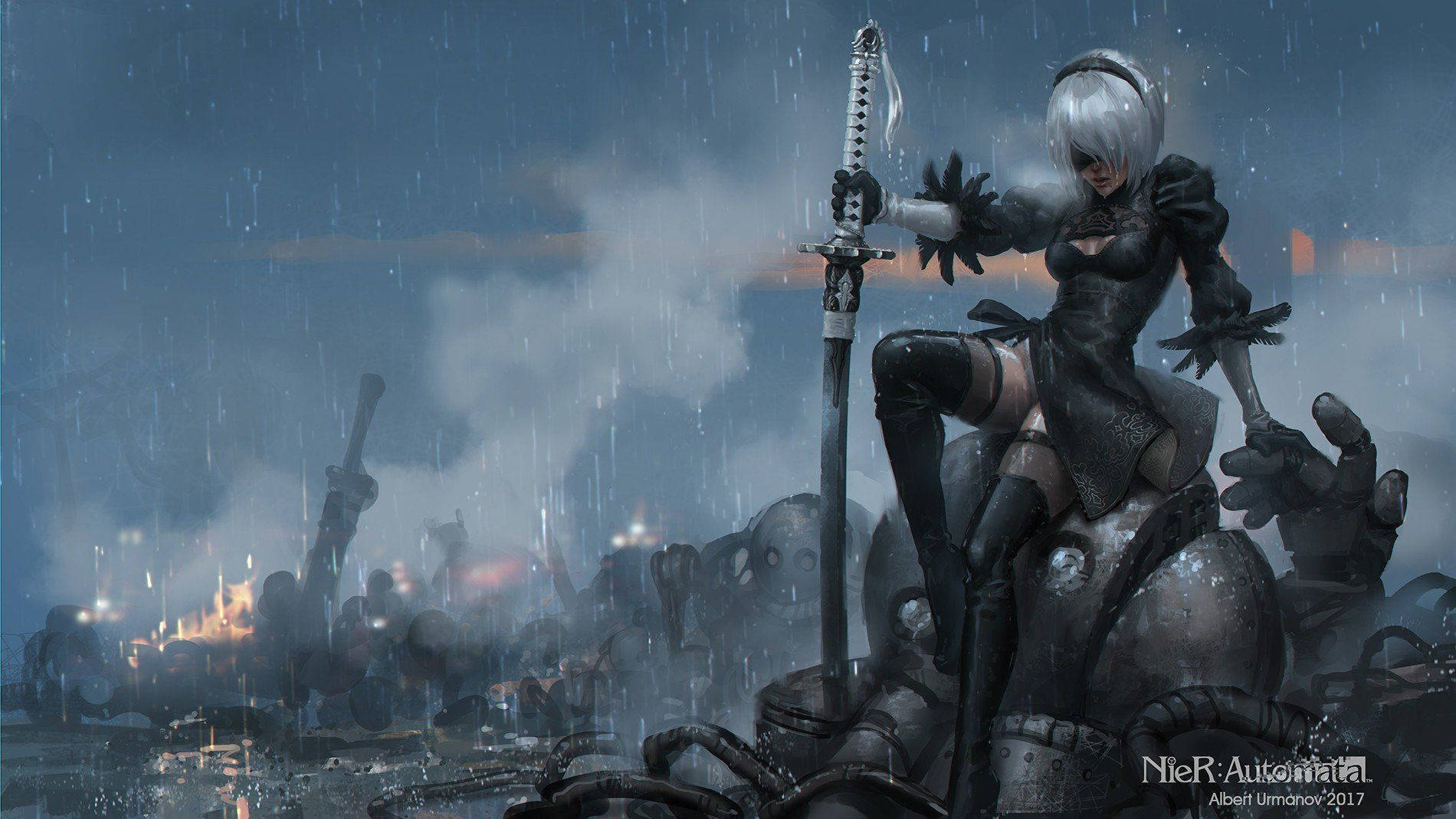 1900x1069 2b (nier: Automata), Nier: Automata, Sword Wallpaper Hd Wallpaper