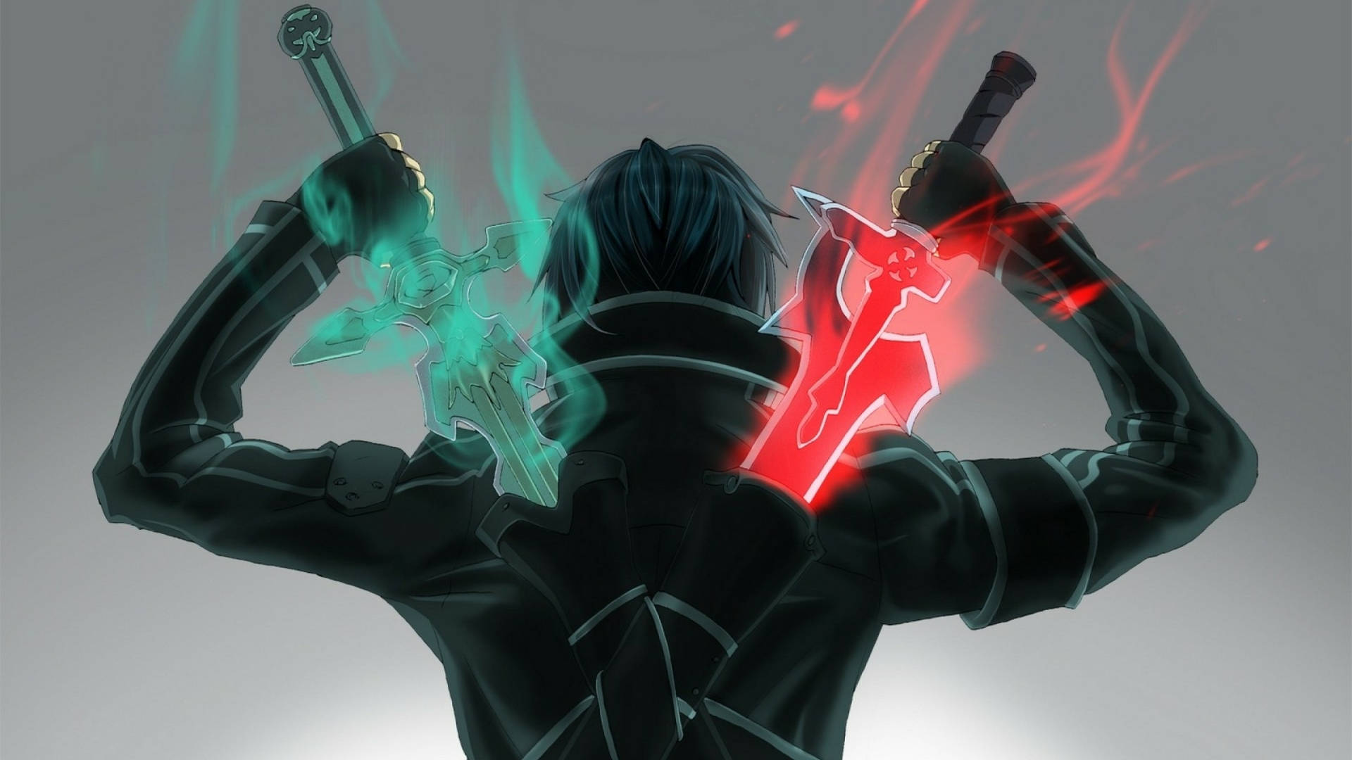 1920 X 1080 Anime Kirito Swords Wallpaper