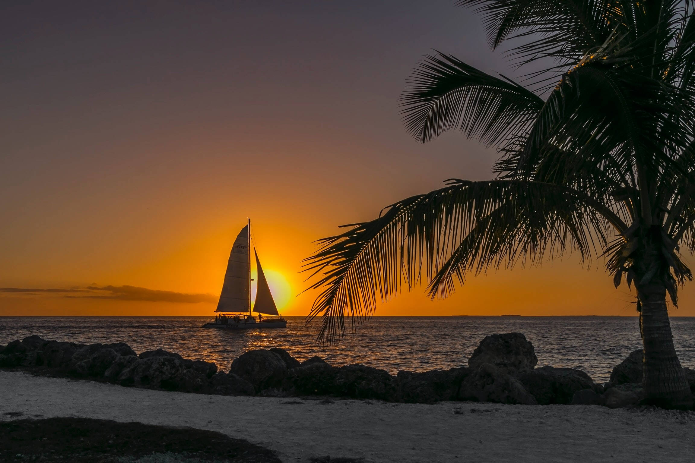 1920x1080 Hd Beach Desktop Sunset In Key West Florida Wallpaper