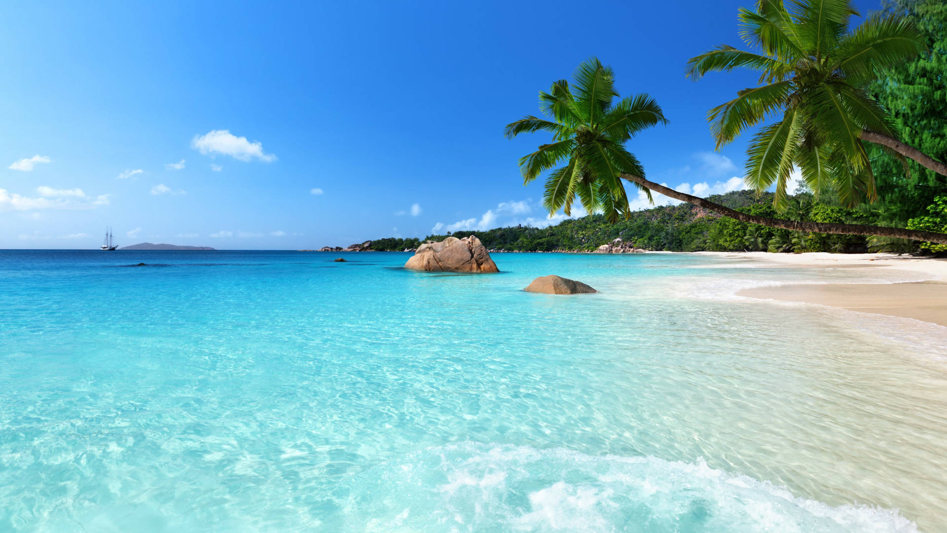 1920x1080 Hd Summer Blue Island Wallpaper