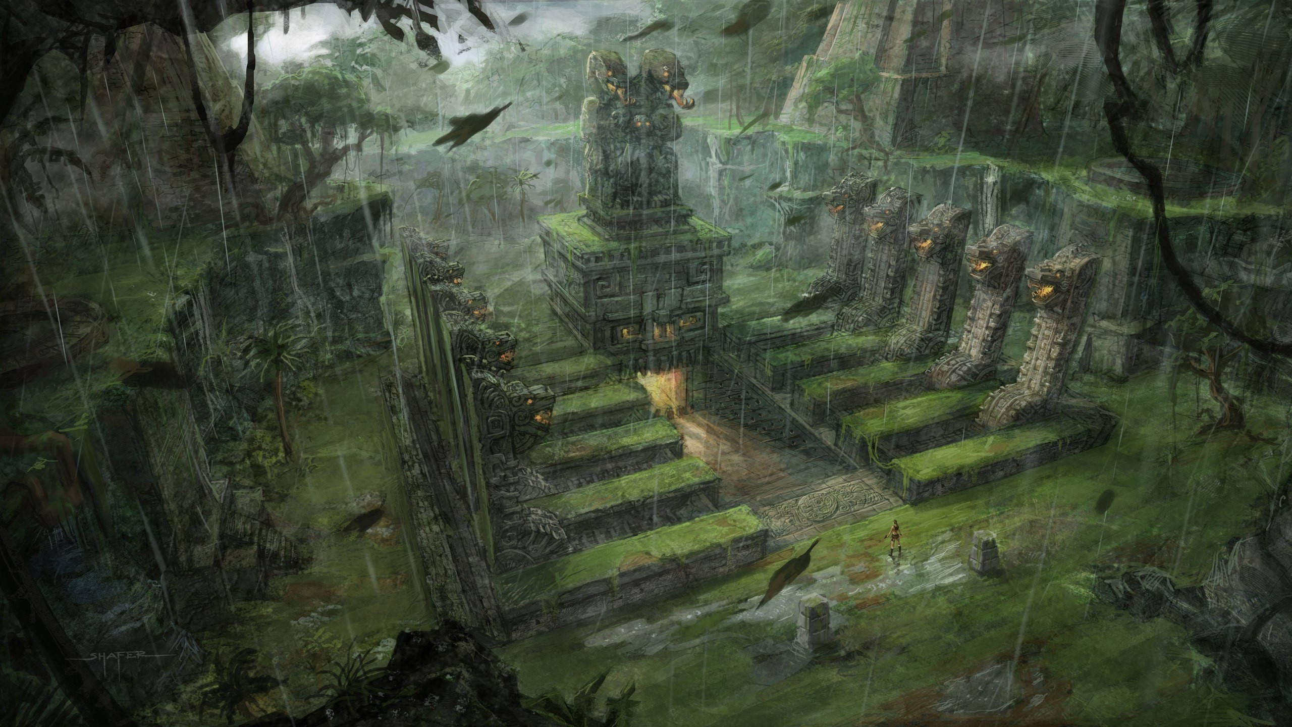 2560 X 1440 Tomb Raider Ancient Temple Wallpaper