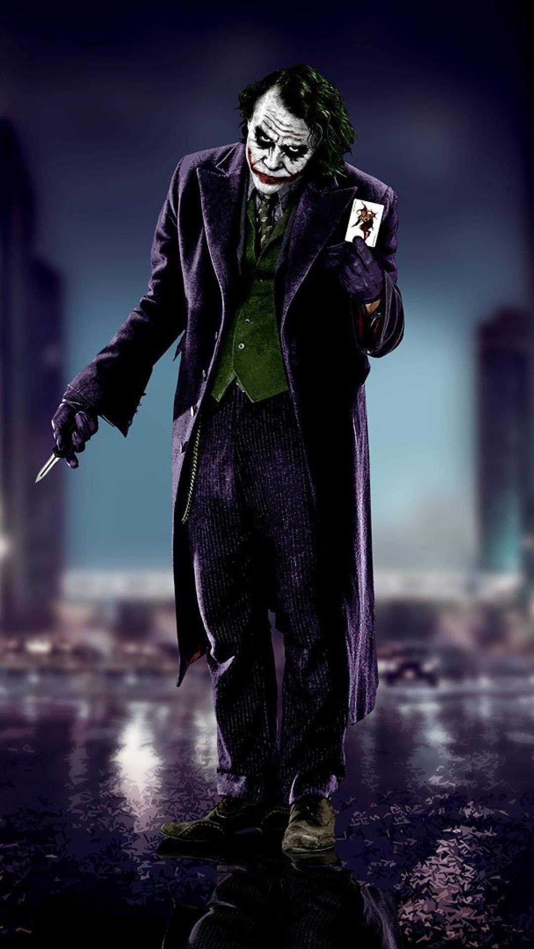 3d Joker Iphone Card And Knife Wallpaper