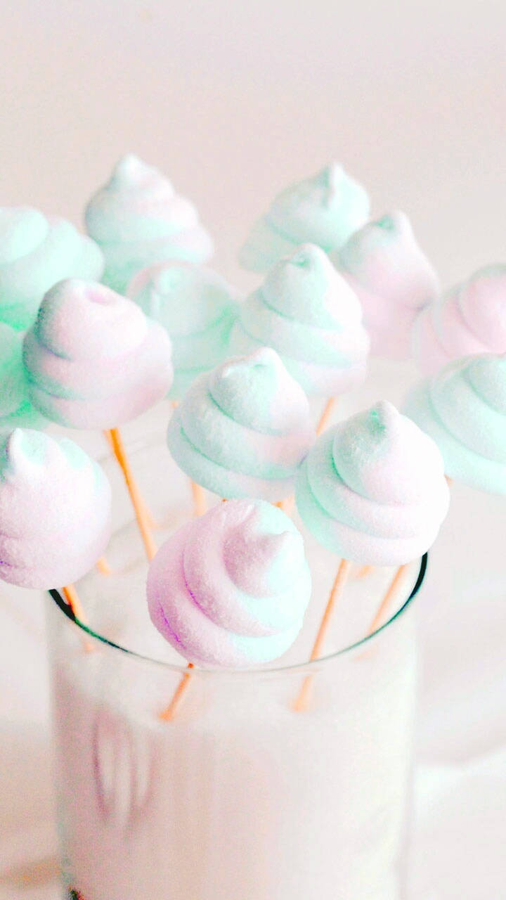 3d Marshmallow Sticks Wallpaper