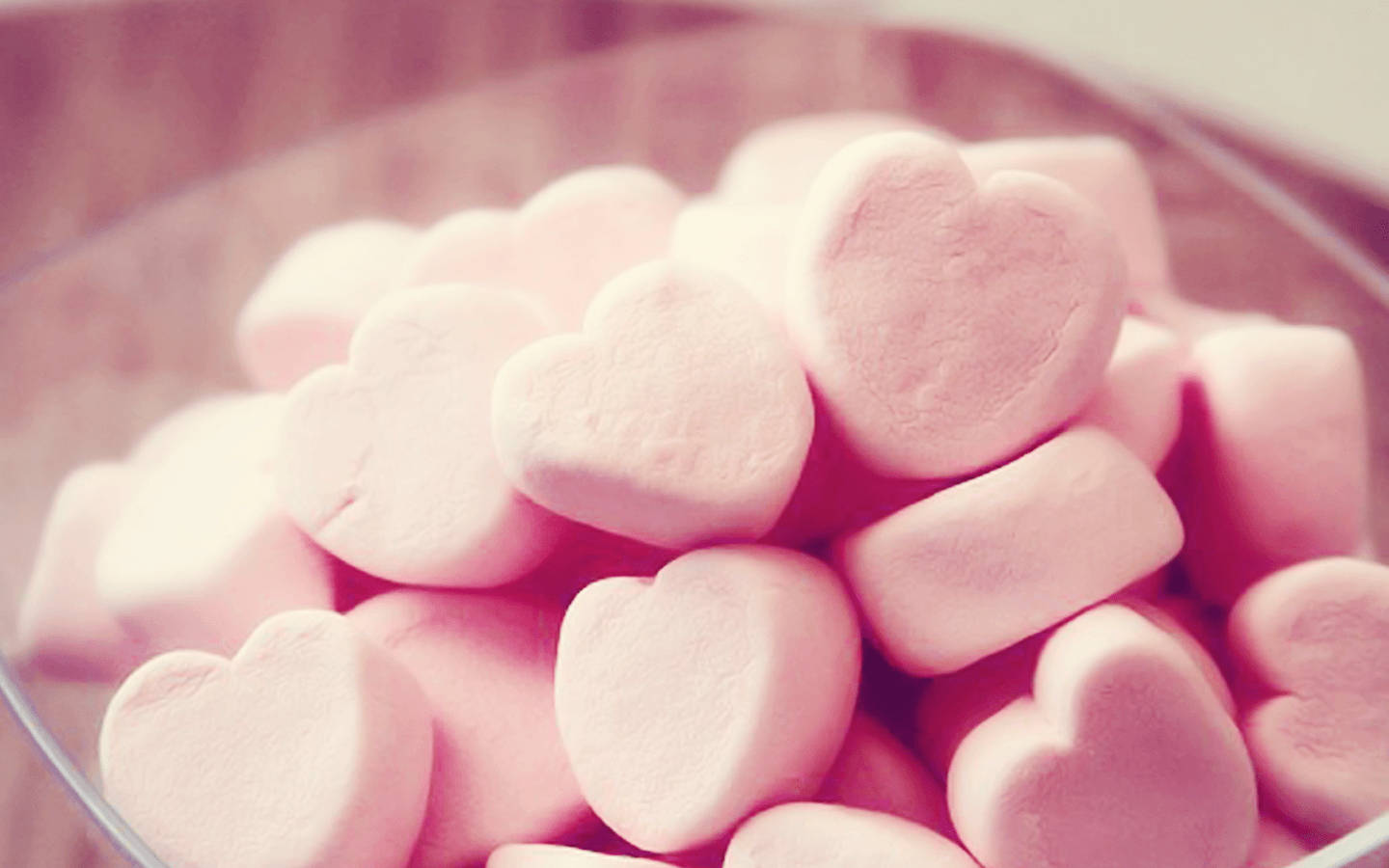 3d Pink Heart Marshmallow Wallpaper