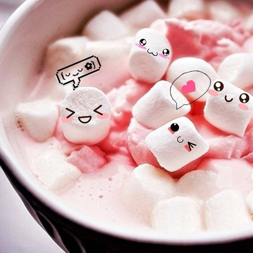 3d Pink Marshmallow Chocolate Wallpaper