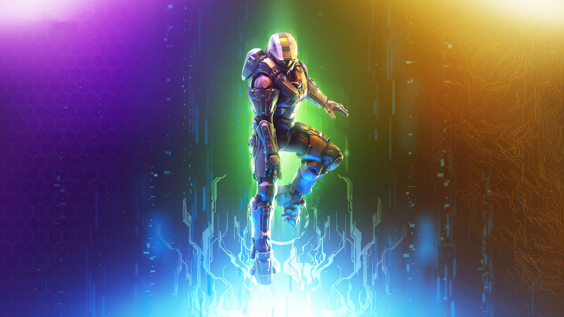 4k Master Chief Colorful Background Wallpaper