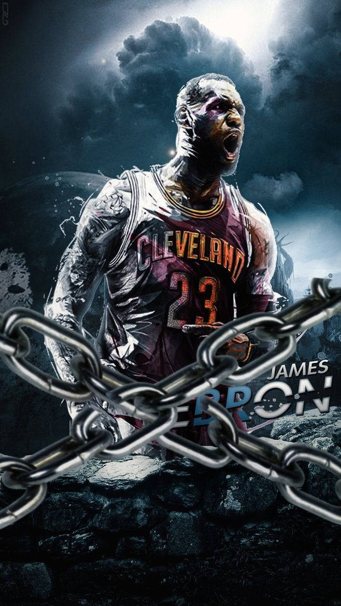 670x1191 Lebron James - Manipulation (mobile Wallpaper) Wallpaper