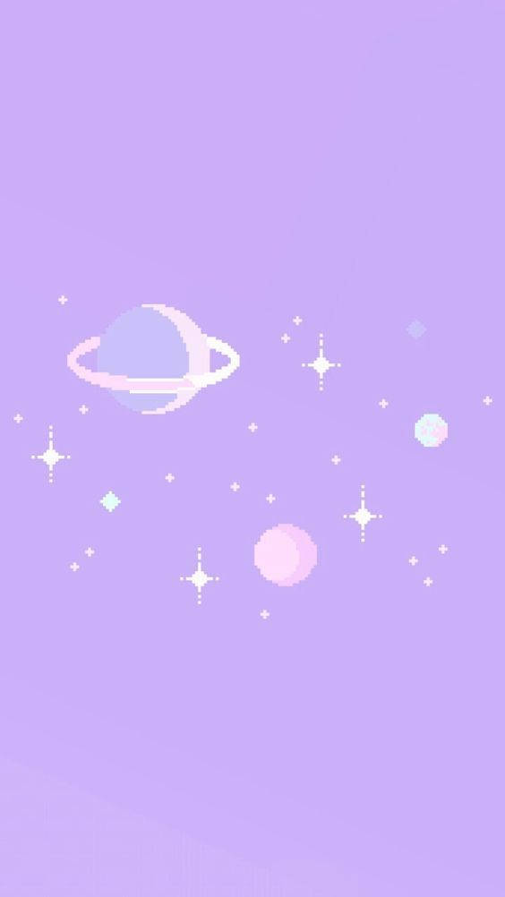 8 Bit Galaxy Pastel Aesthetic Wallpaper