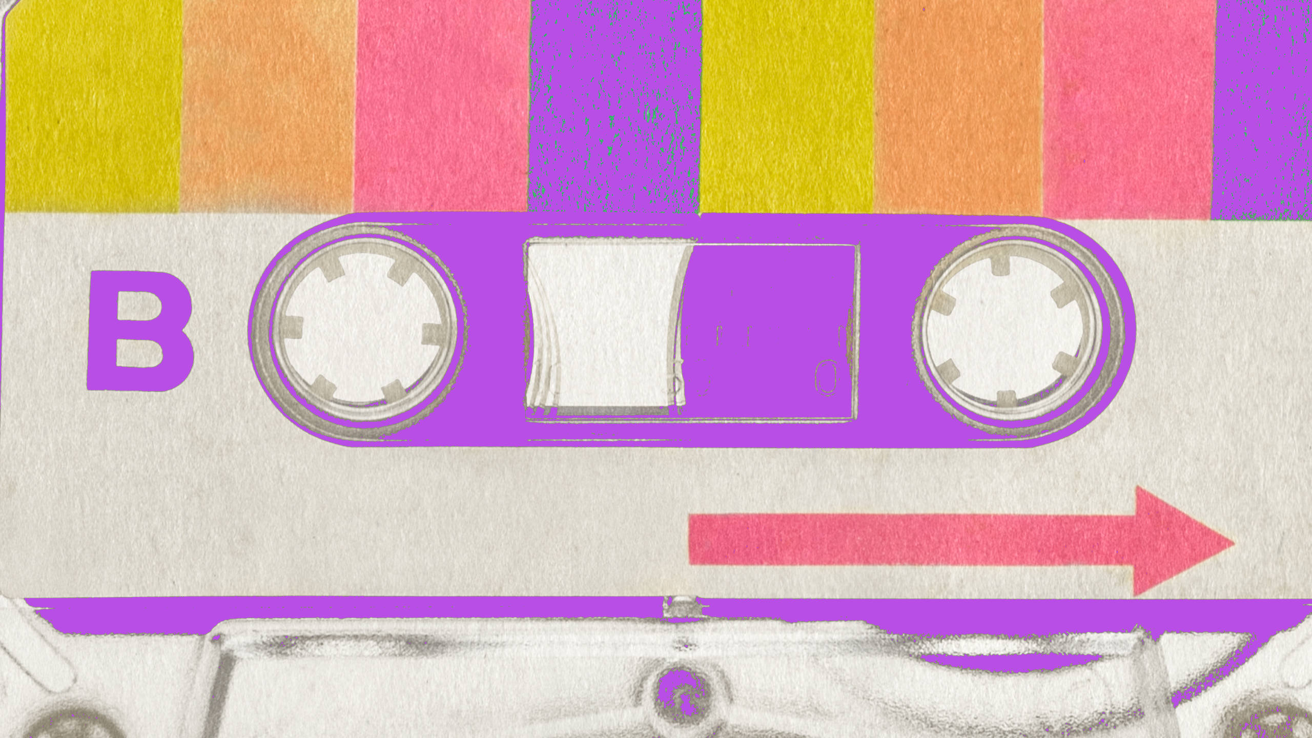 80s Retro Vintage Cassette Tape Wallpaper