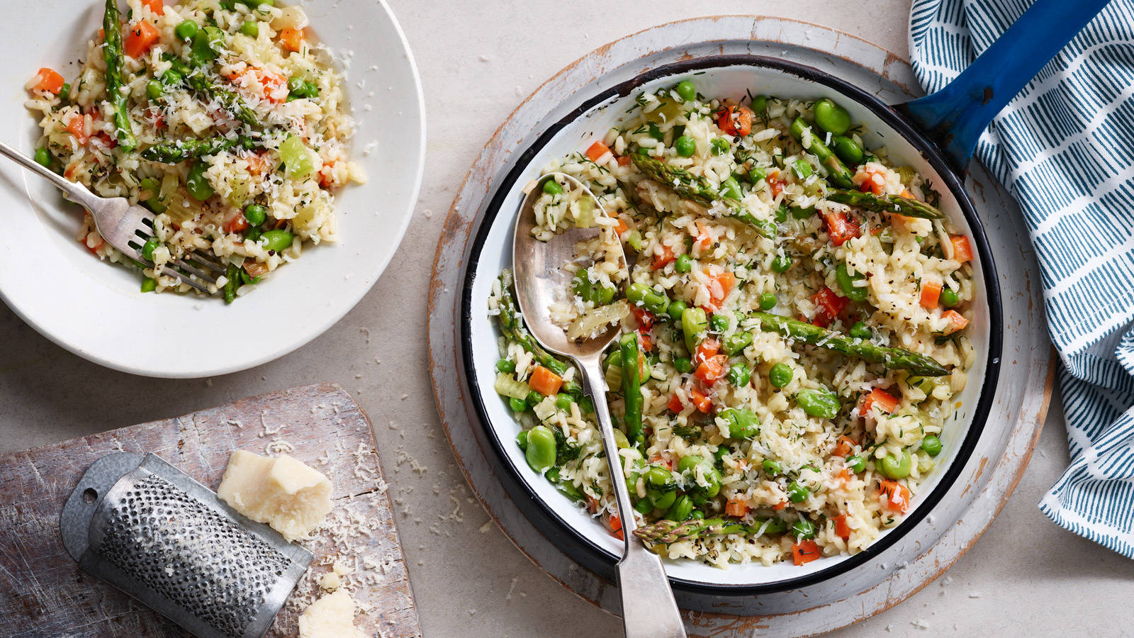 A Beautifully Presented Risotto With Fresh Greens. Wallpaper