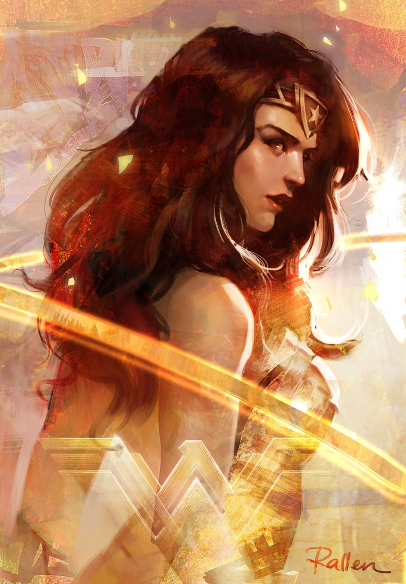 A Close-up Of The Mighty Wonder Woman Wallpaper