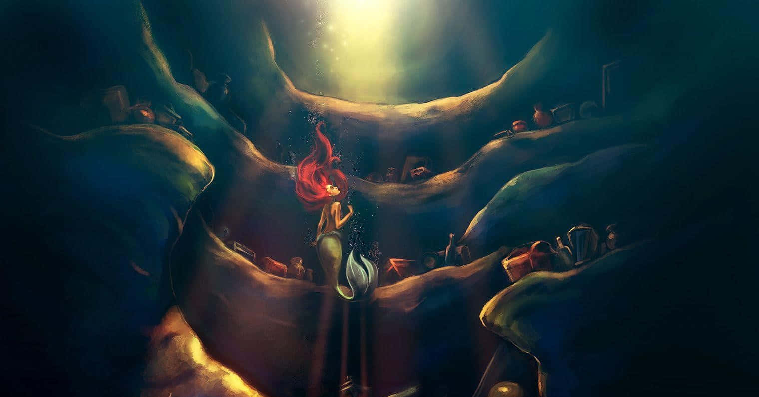 A Magical Moment From Disney's The Little Mermaid Wallpaper