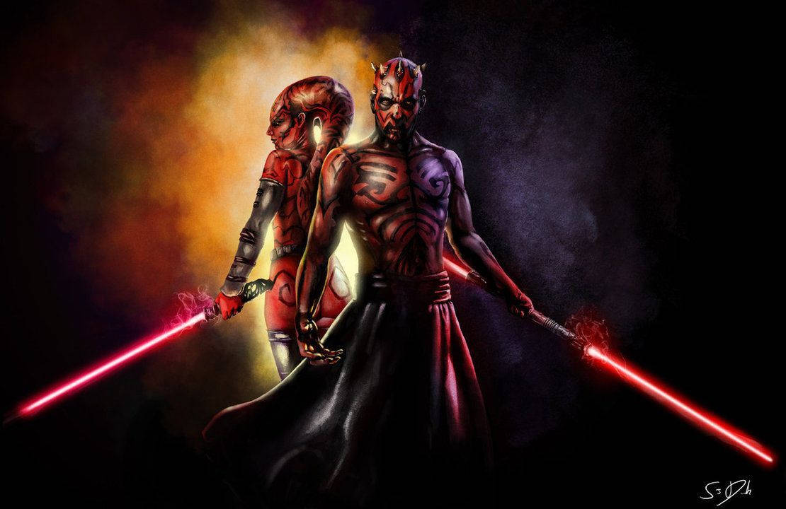 A Moment Of Action - Darth Talon And Darth Maul Fan Art Wallpaper