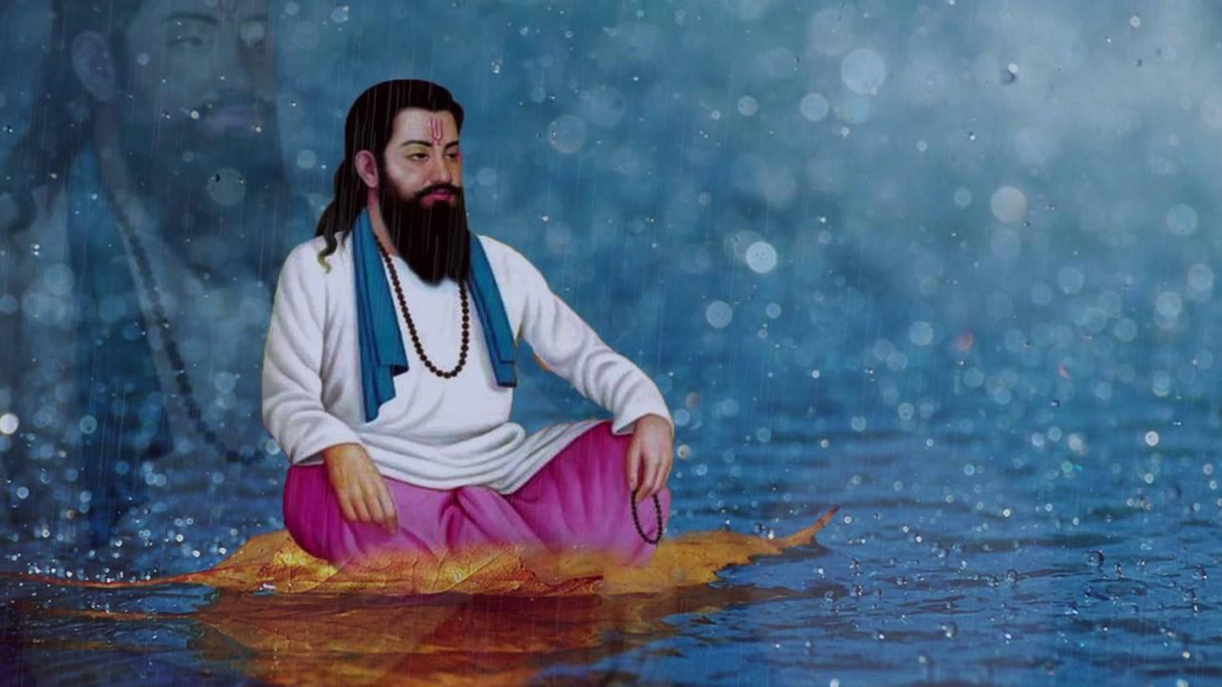 A Serene Portrait Of Guru Ravidass, The Saint Of Bhakti Movement Wallpaper