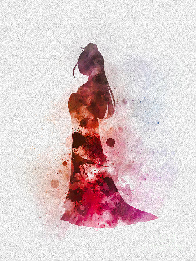 “a Spectacular Watercolor Splatter Of Disney's Mulan” Wallpaper