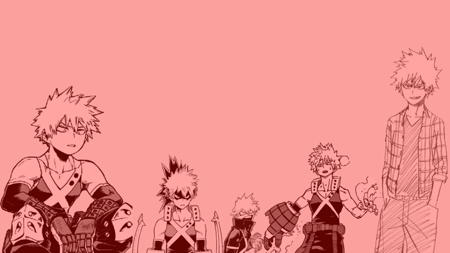 A Sweet And Smiling Bakugou Wallpaper