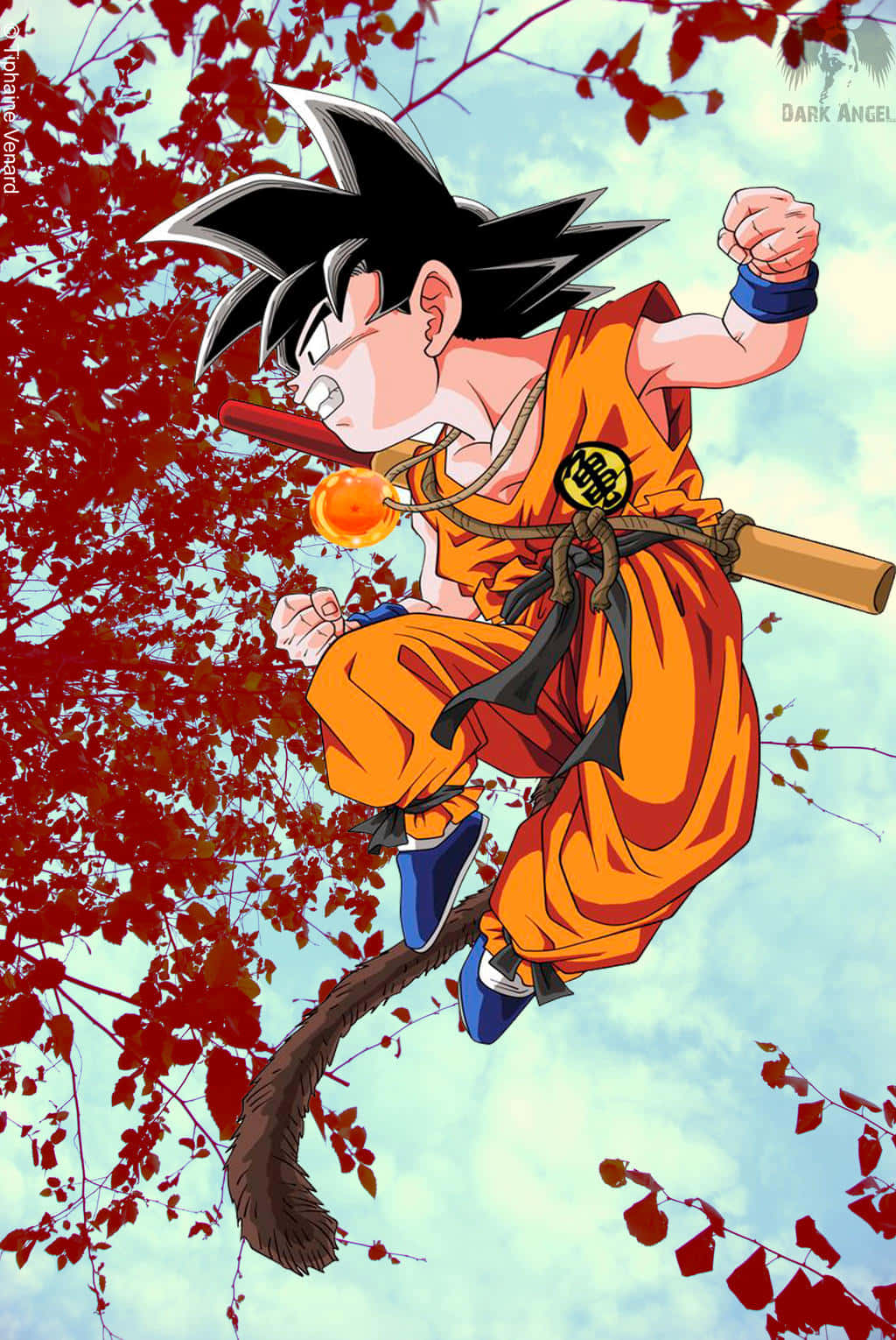 A Youthful Goku Ready To Take On New Adventures. Wallpaper