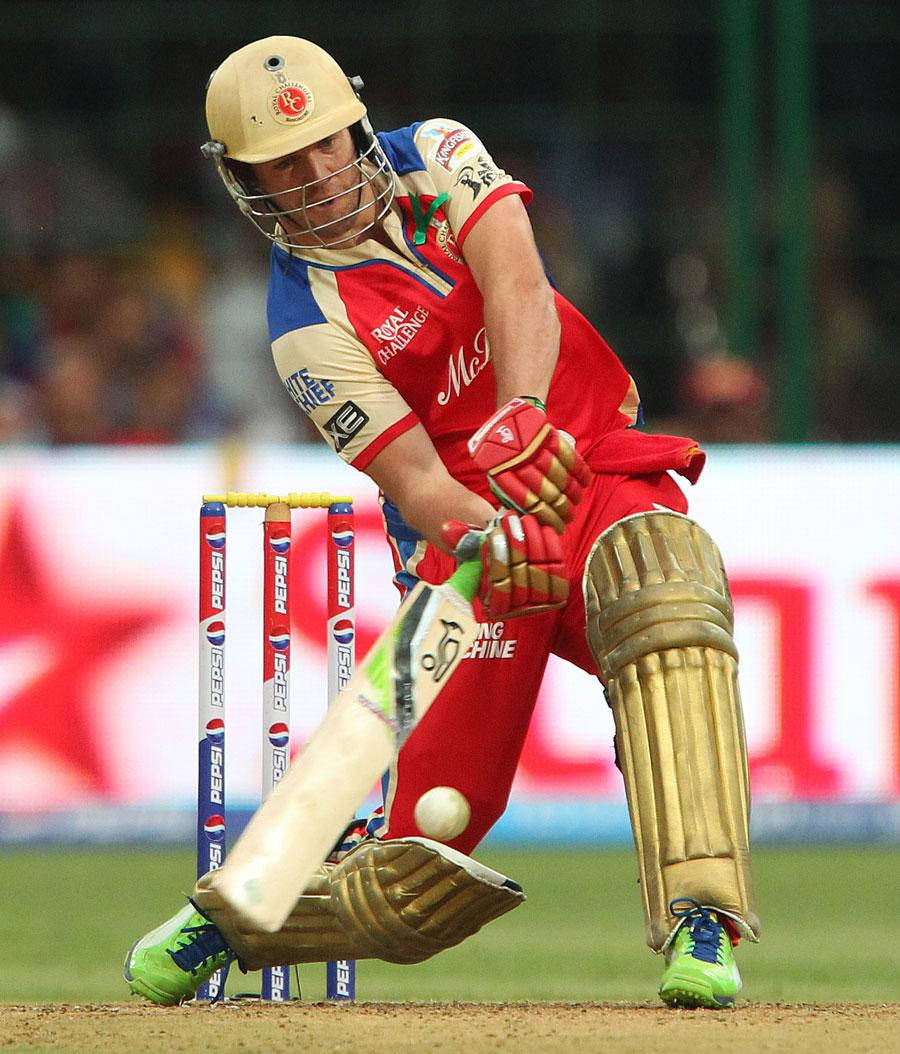 Ab De Villiers Rcb Swinging Stance Wallpaper