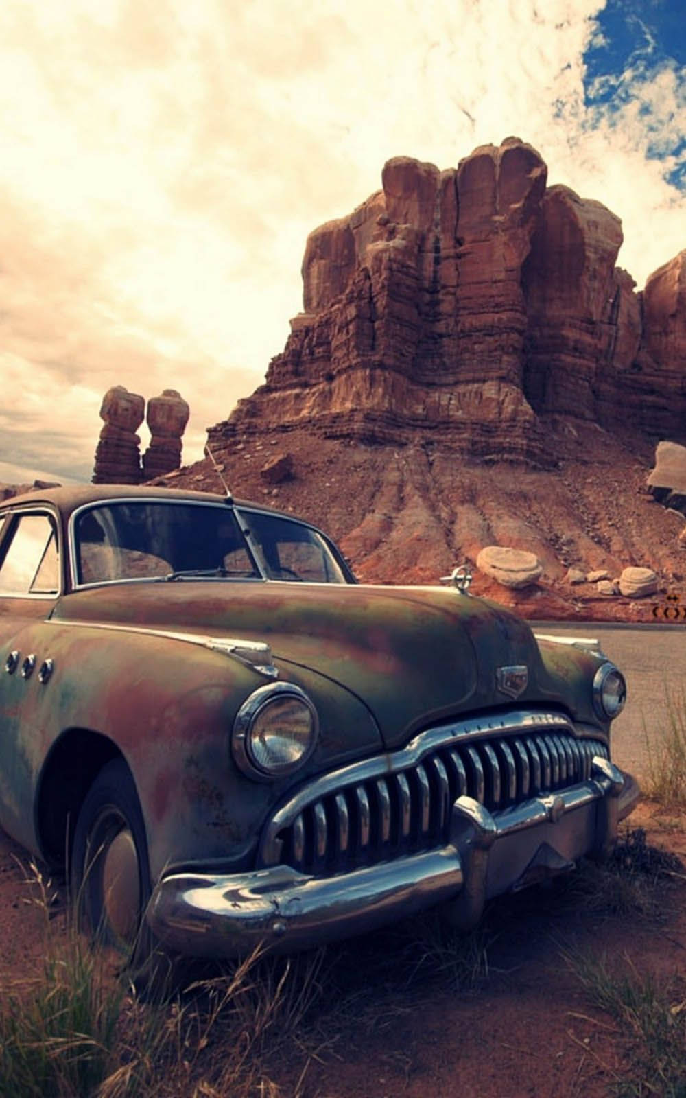 Abandoned Old Buick Car Phone Wallpaper