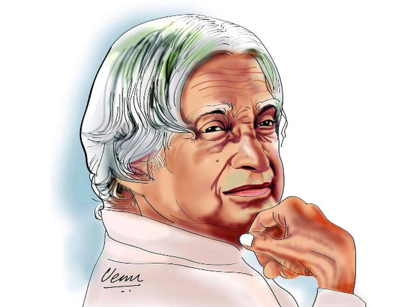 Abdul Kalam Hd Creative Portrait Wallpaper