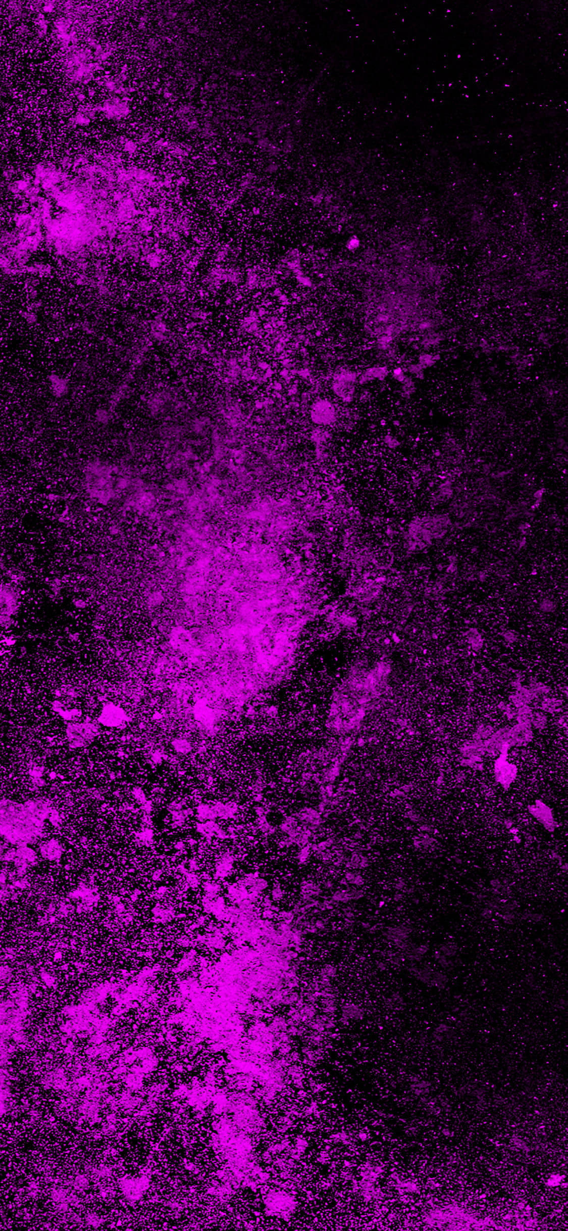 Abstract Splatter Artwork On Black And Purple Phone Wallpaper