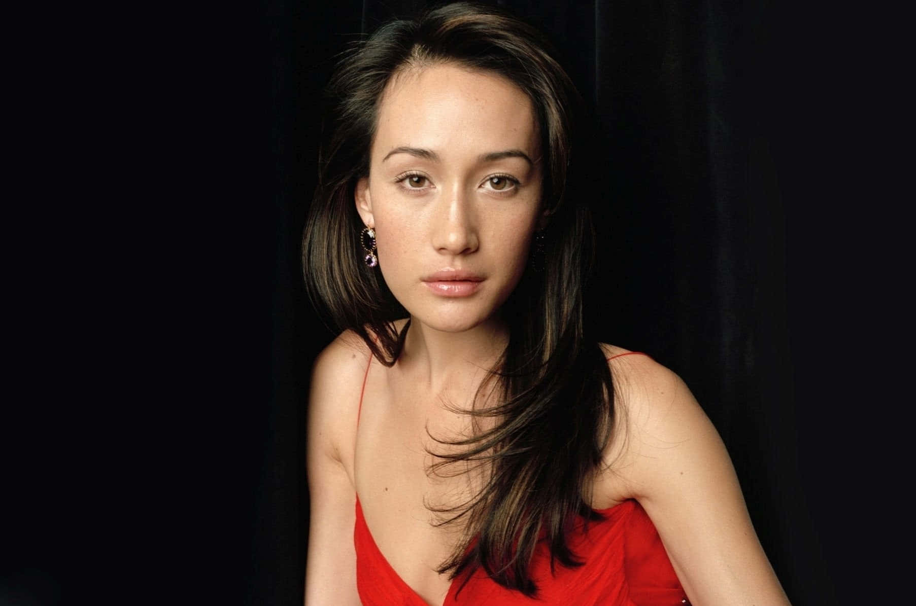 Actress Maggie Q Poses Elegantly Wallpaper