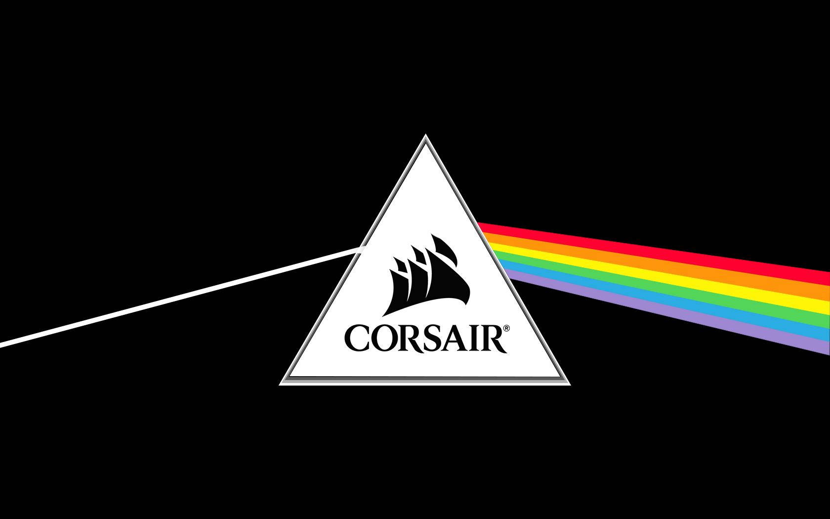 Add A Vibrant Pop Of Color To Your World With Corsair's Triangle Rainbow Prism Wallpaper