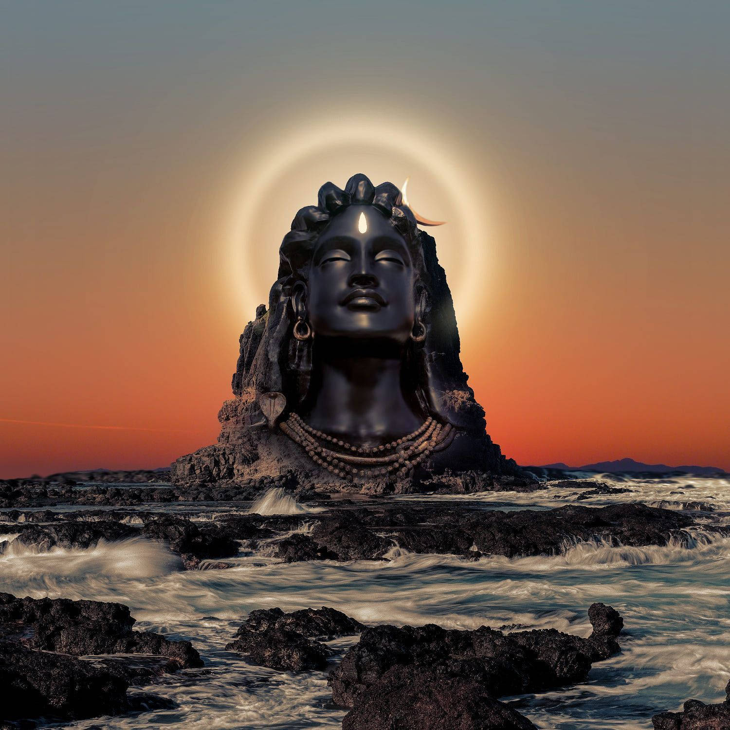 Adiyogi Shiva With A Halo Wallpaper