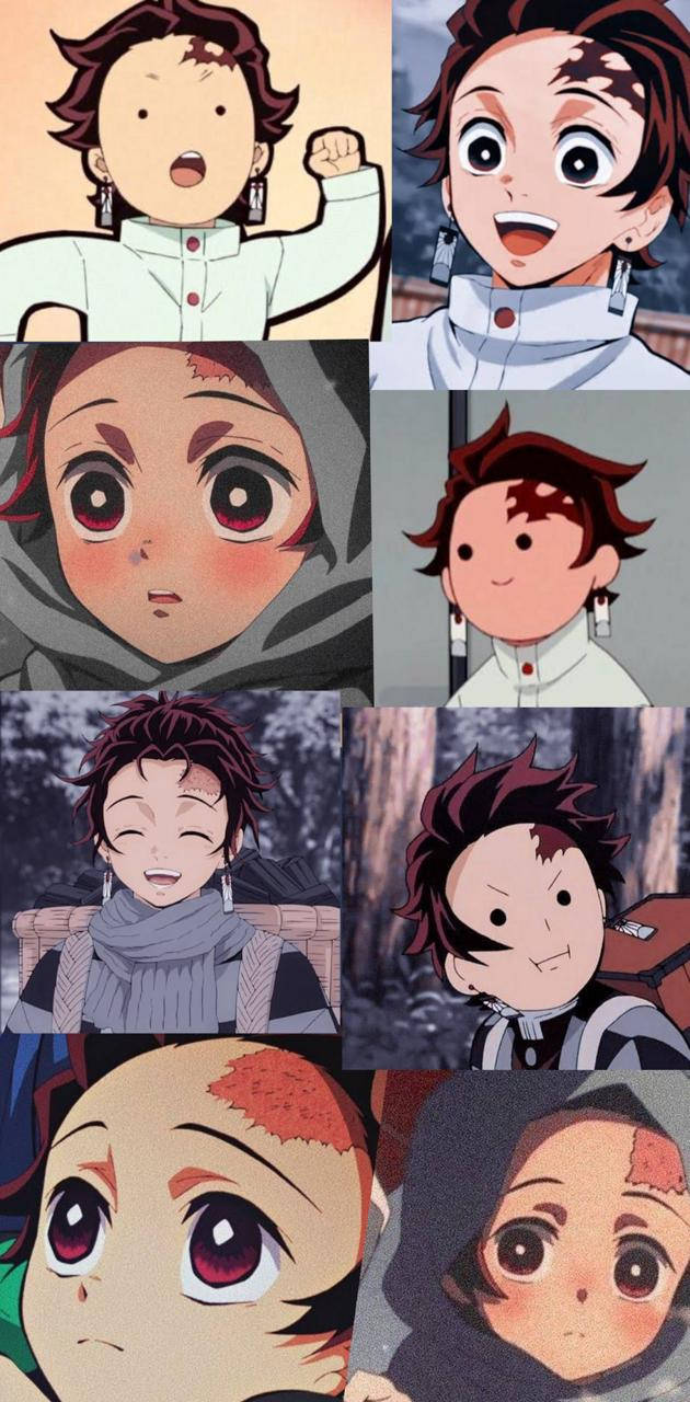 Adorable Tanjiro Aesthetic Background Wallpaper