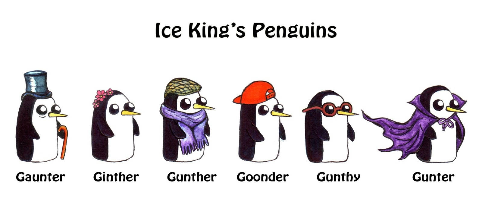 Adventure Time Gunter And Penguins Wallpaper