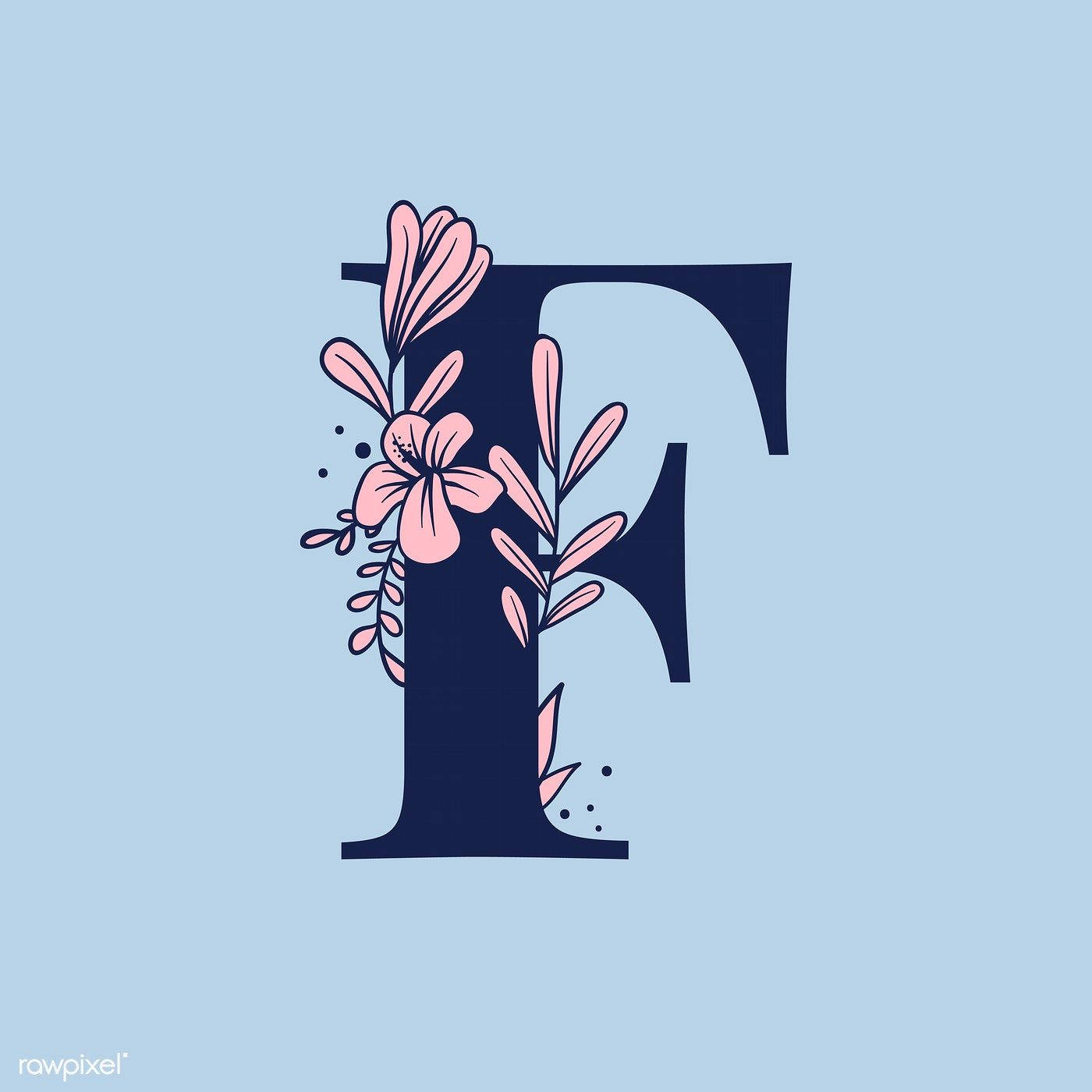 Aesthetic Blue Letter F Wallpaper