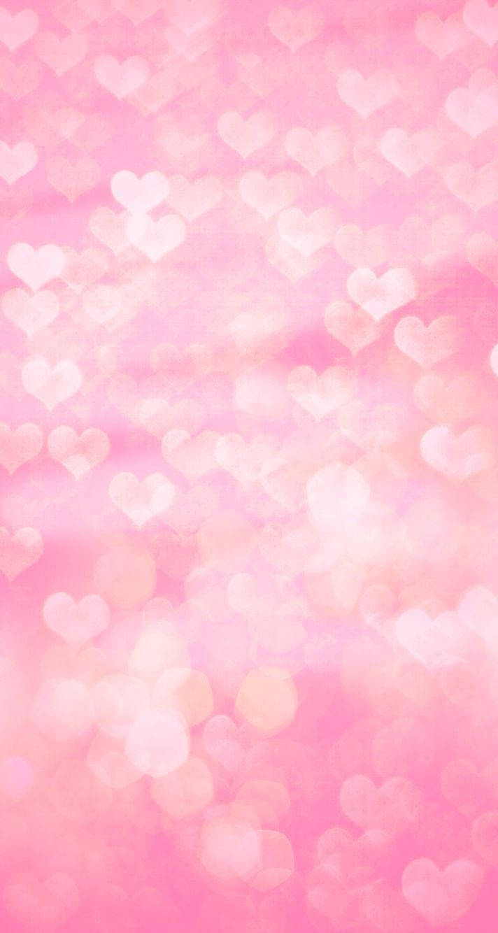 Aesthetic Pink Iphone Tiny Hearts Collage Wallpaper