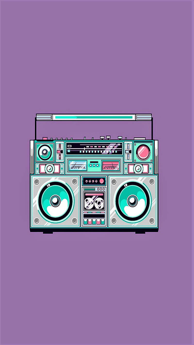 Aesthetic Retro Boombox With Vibrant Colors Wallpaper