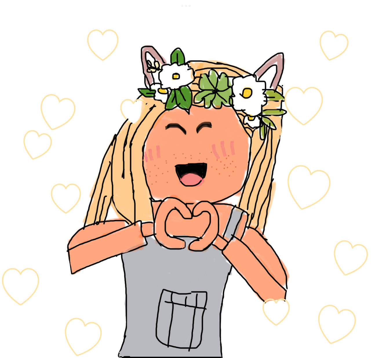 Aesthetic Roblox Flower Crown Doodle Wallpaper