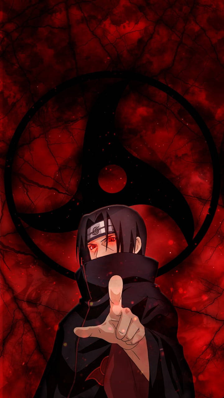 Aesthetic Sasuke In Red Abstract Wallpaper