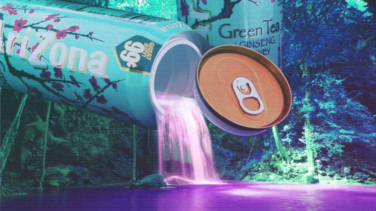 Aesthetic Waterfall And Big Can Wallpaper