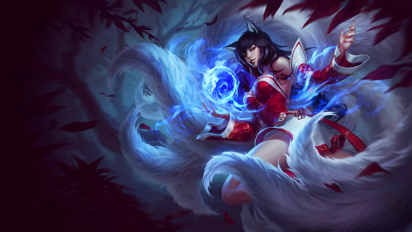 Ahri The Nine Tailed Fox Wallpaper