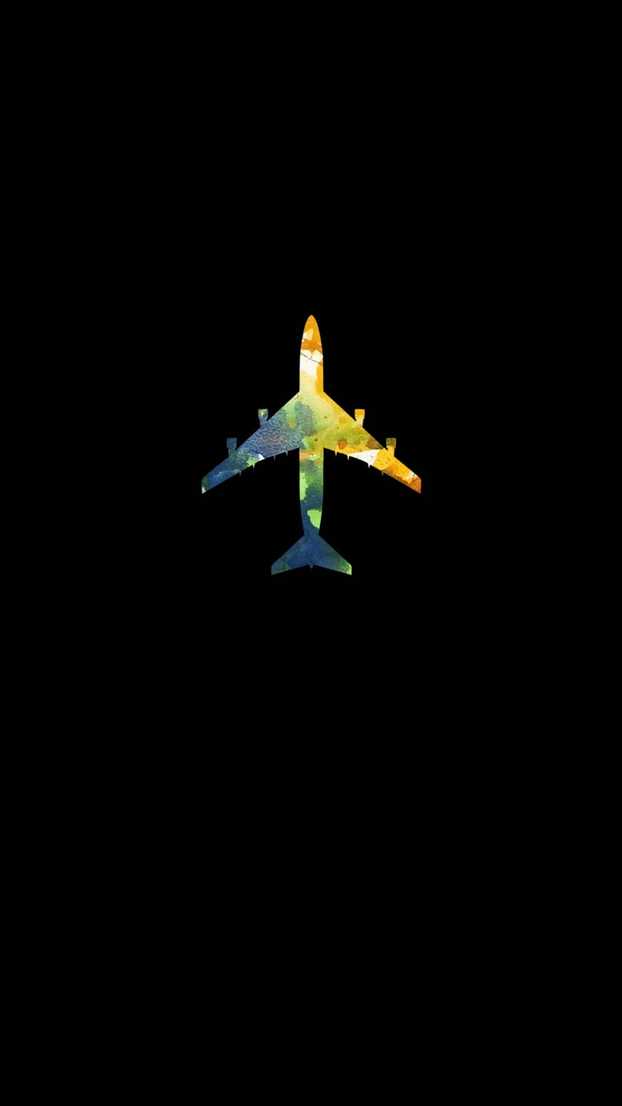 Airplane On Black Iphone 6 Plus Wallpaper