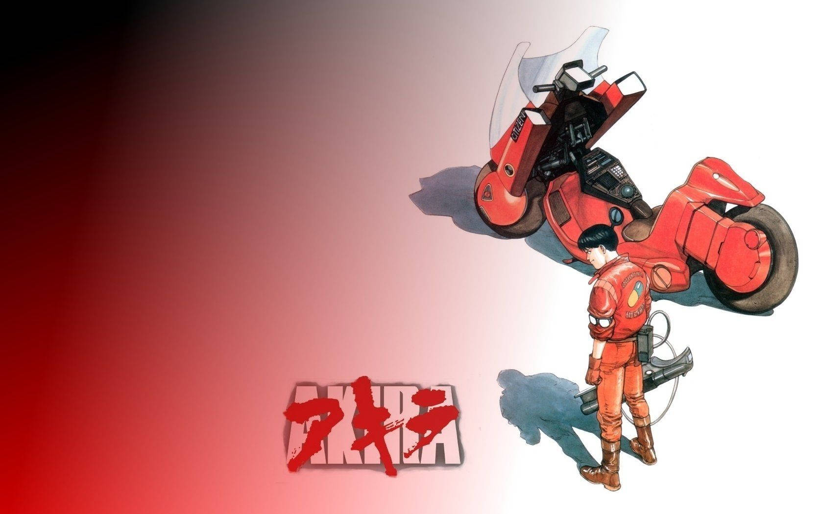 Akira Kaneda On Red Bike Wallpaper