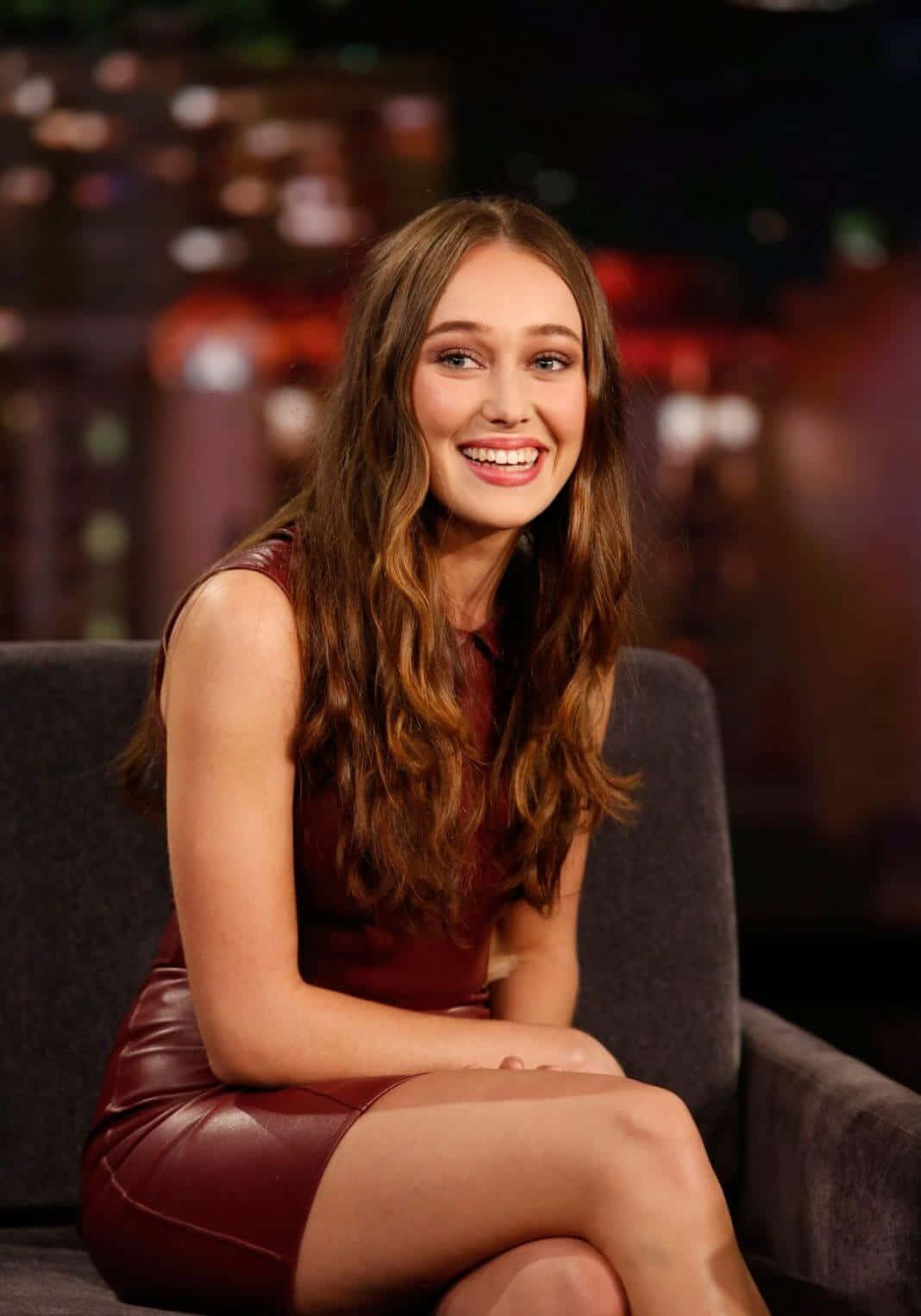 Alycia Debnam Carey Talk Show Appearance Wallpaper