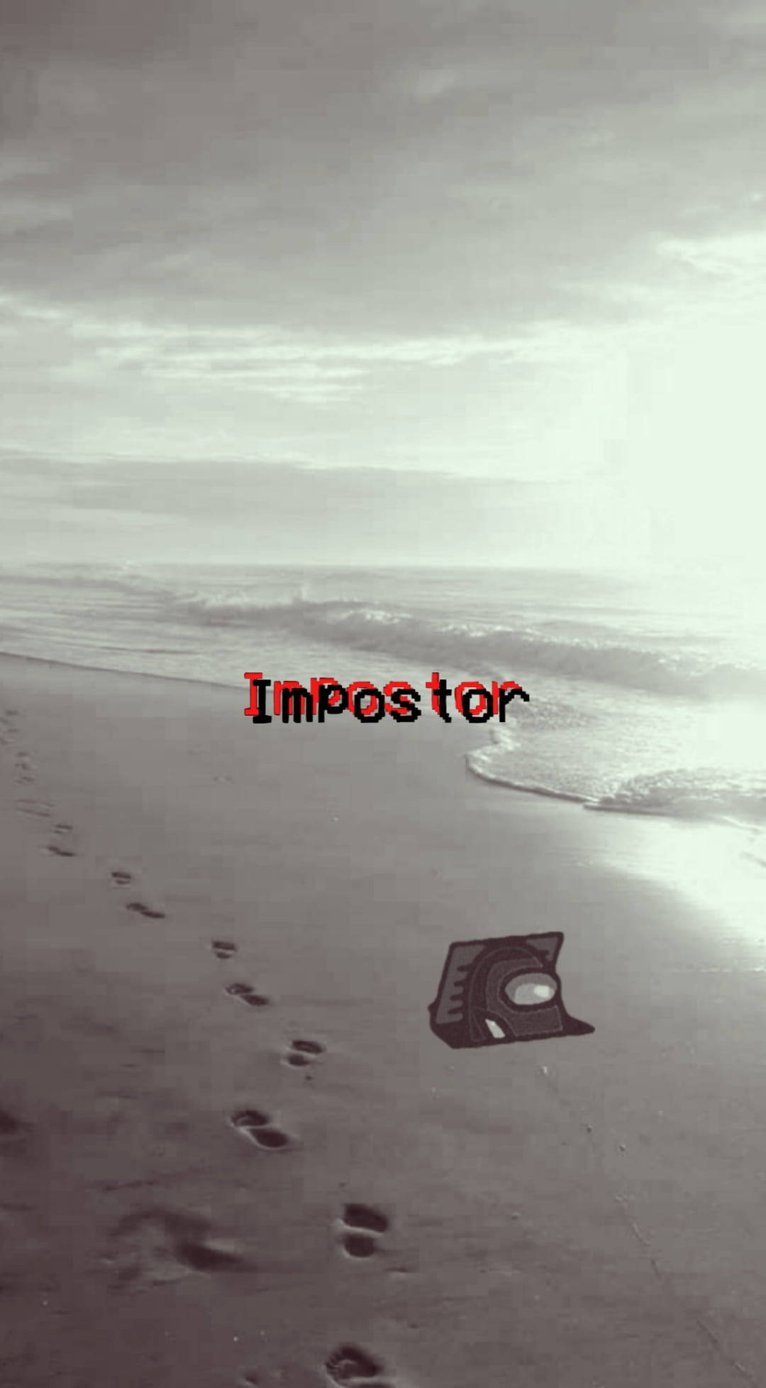 Among Us Impostor At The Beach Wallpaper