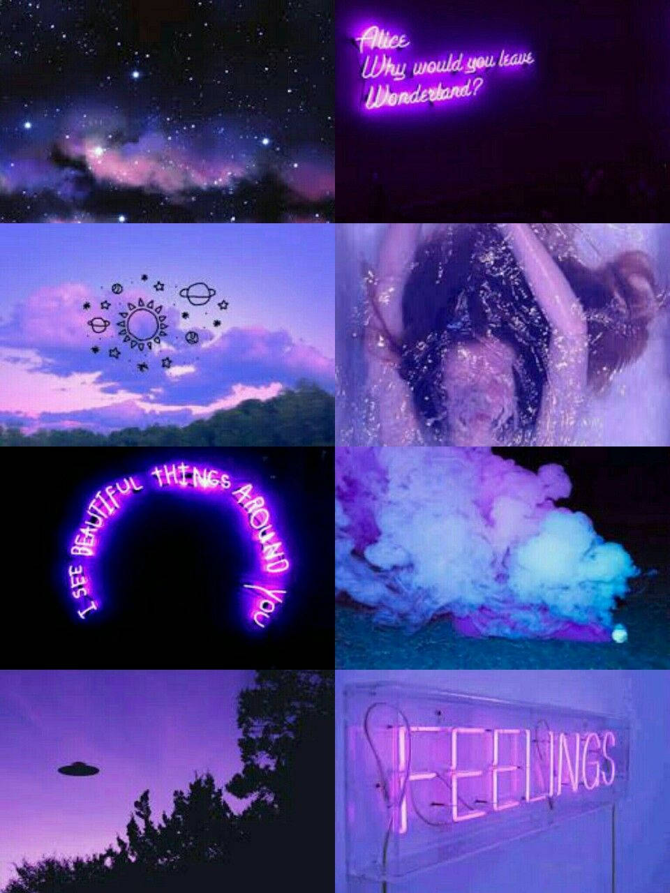 An Abstract Dark Neon Purple Aesthetic Wallpaper